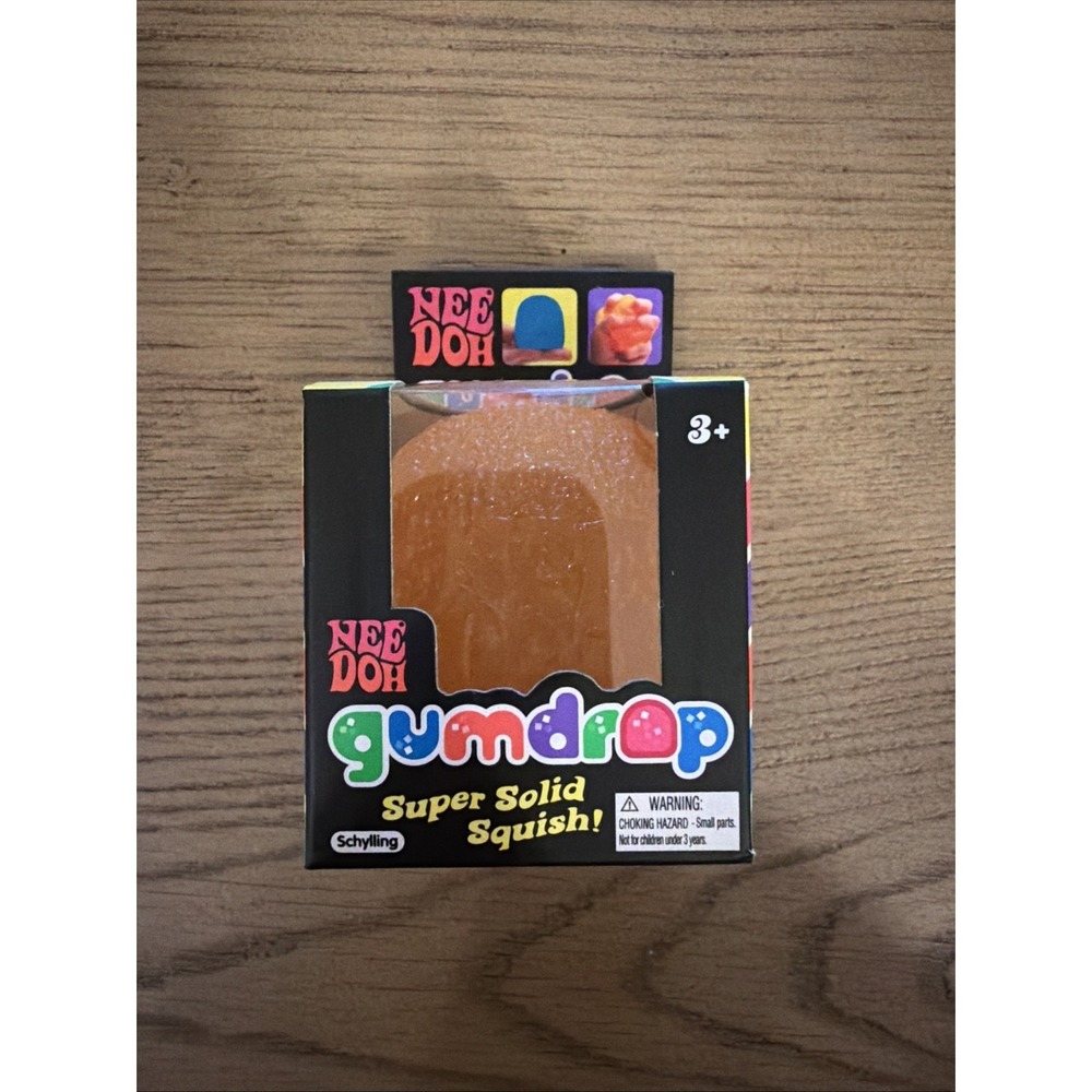 Nee Doh Gumdrop Super Solid Squish Squeezable Stress Reliever Orange